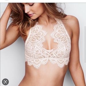 White lace up VS bralette